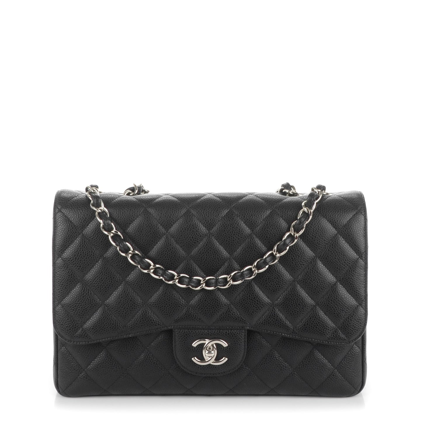 Caviar Quilted Jumbo Single Flap Black