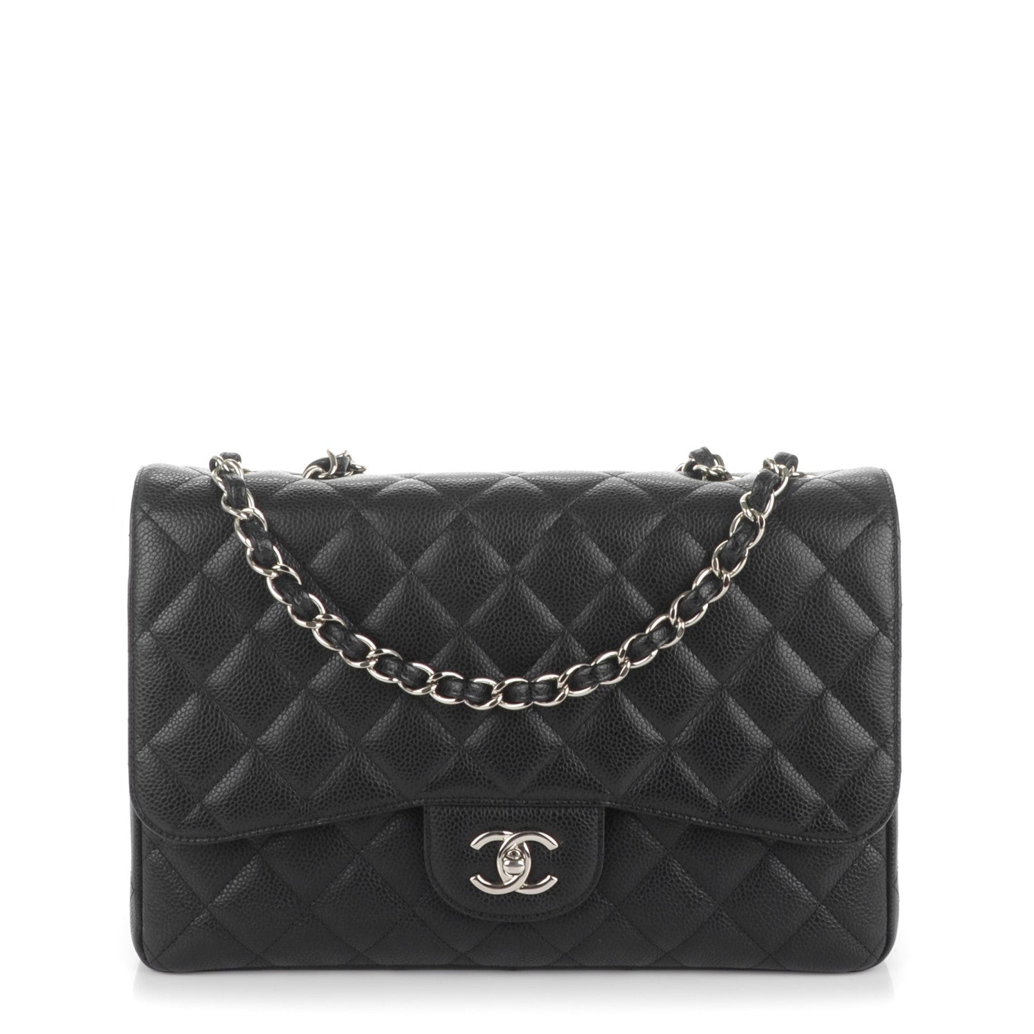 Chanel Caviar Quilted Jumbo Single Flap Black 1 of 7