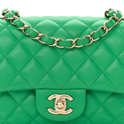 Chanel Lambskin Quilted Mini Square Flap Green 8 of 10