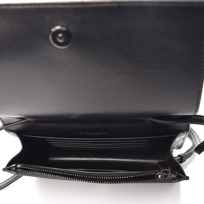 Saint Laurent Snakeskin Two Tone Monogram Toy Kate Strap Wallet Black Fuchsia 5 of 7