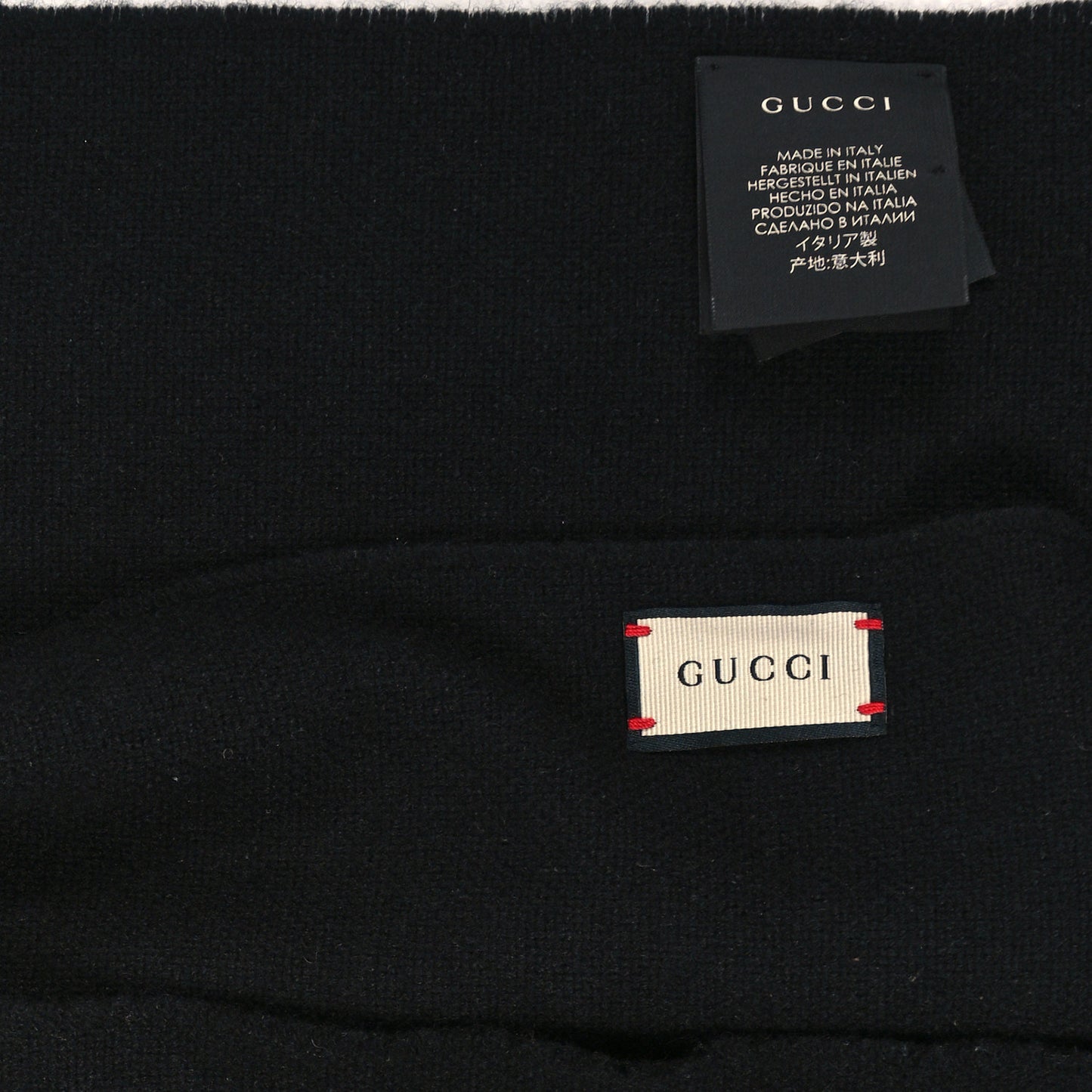 Wool Cashmere Silk Web Bee Scarf Black