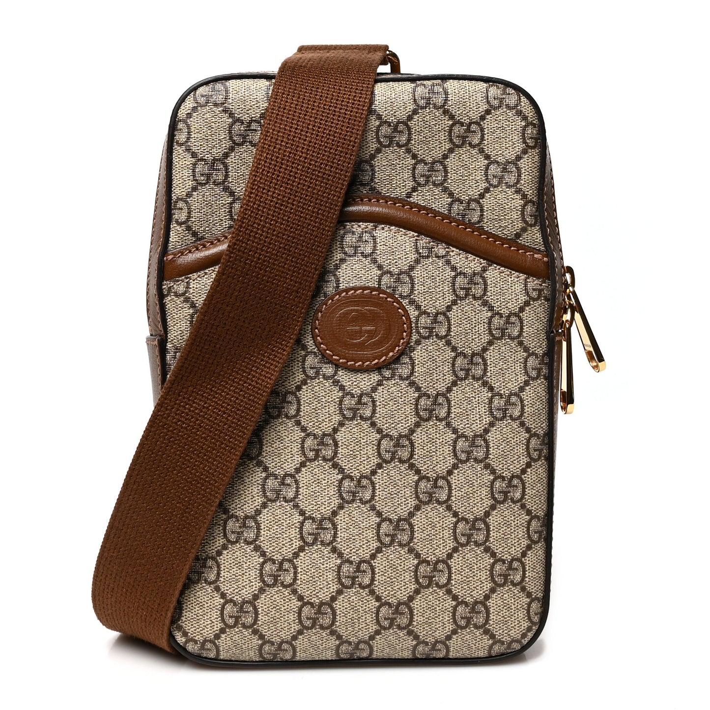 GG Supreme Monogram Sling Backpack Brown