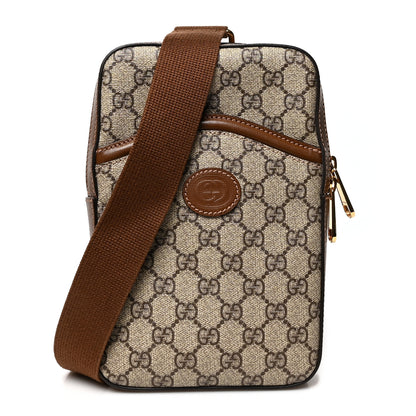 Gucci GG Supreme Monogram Sling Backpack Brown 1 of 11