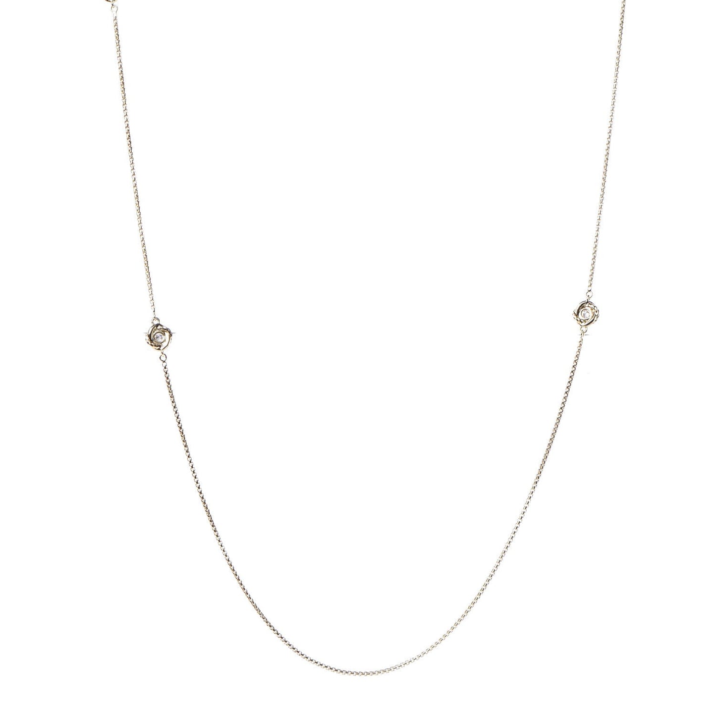 18K Yellow Gold Diamond Infinity 6 Station Necklace