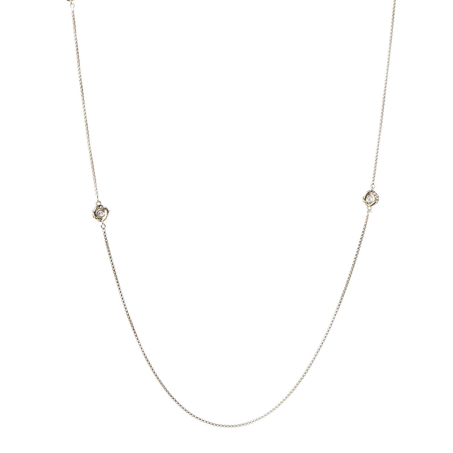 David Yurman 18K Yellow Gold Diamond Infinity 6 Station Necklace 1 of 5