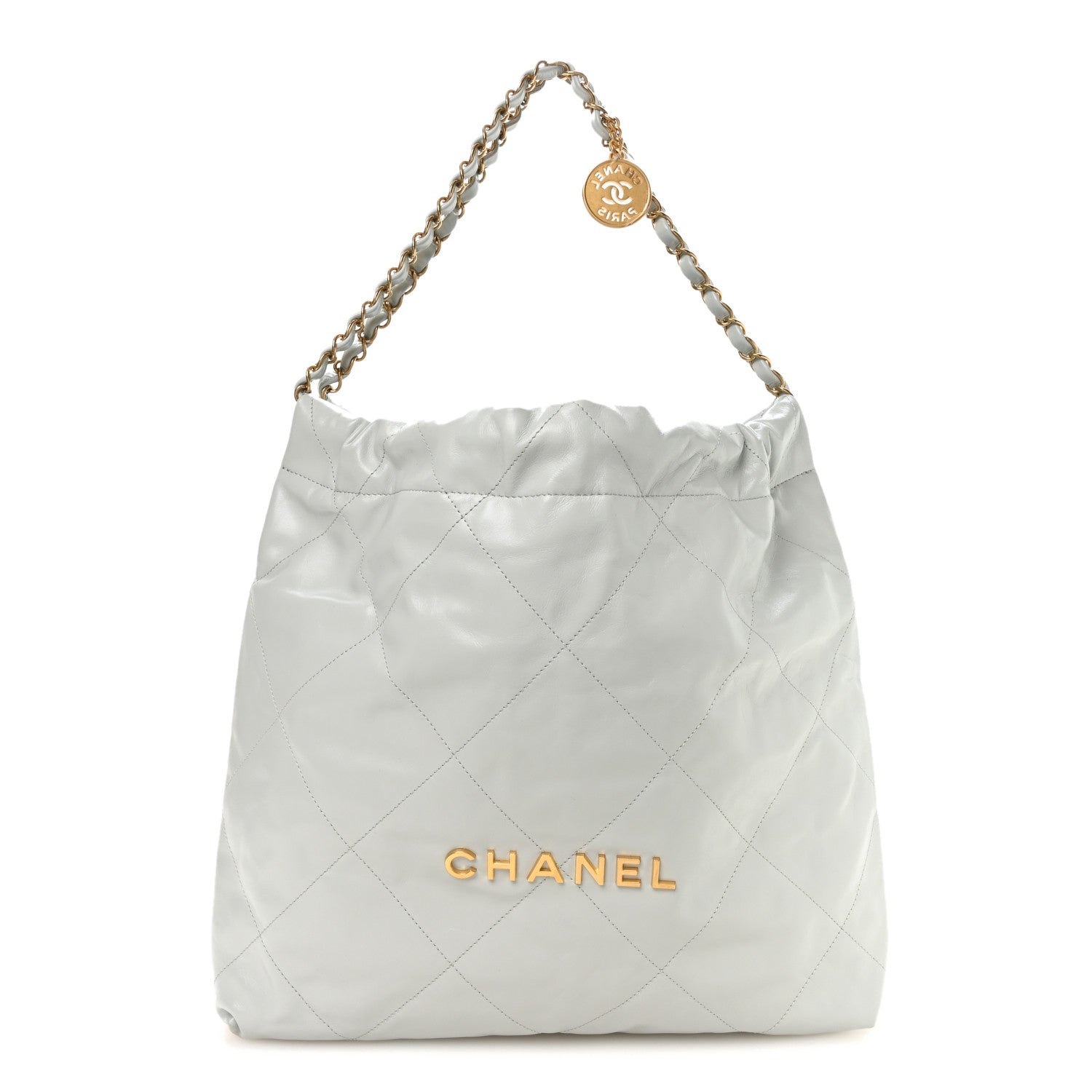 Chanel Shiny Calfskin Quilted Chanel 22 Light Blue 1 of 11