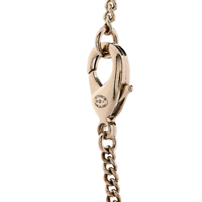 Chanel Metal Crystal Dog Tag Charm Necklace Gold 5 of 6