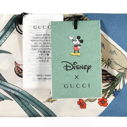 Gucci X DISNEY Silk Twill Mickey Lac Neck Bow Scarf Ivory Blue 4 of 4