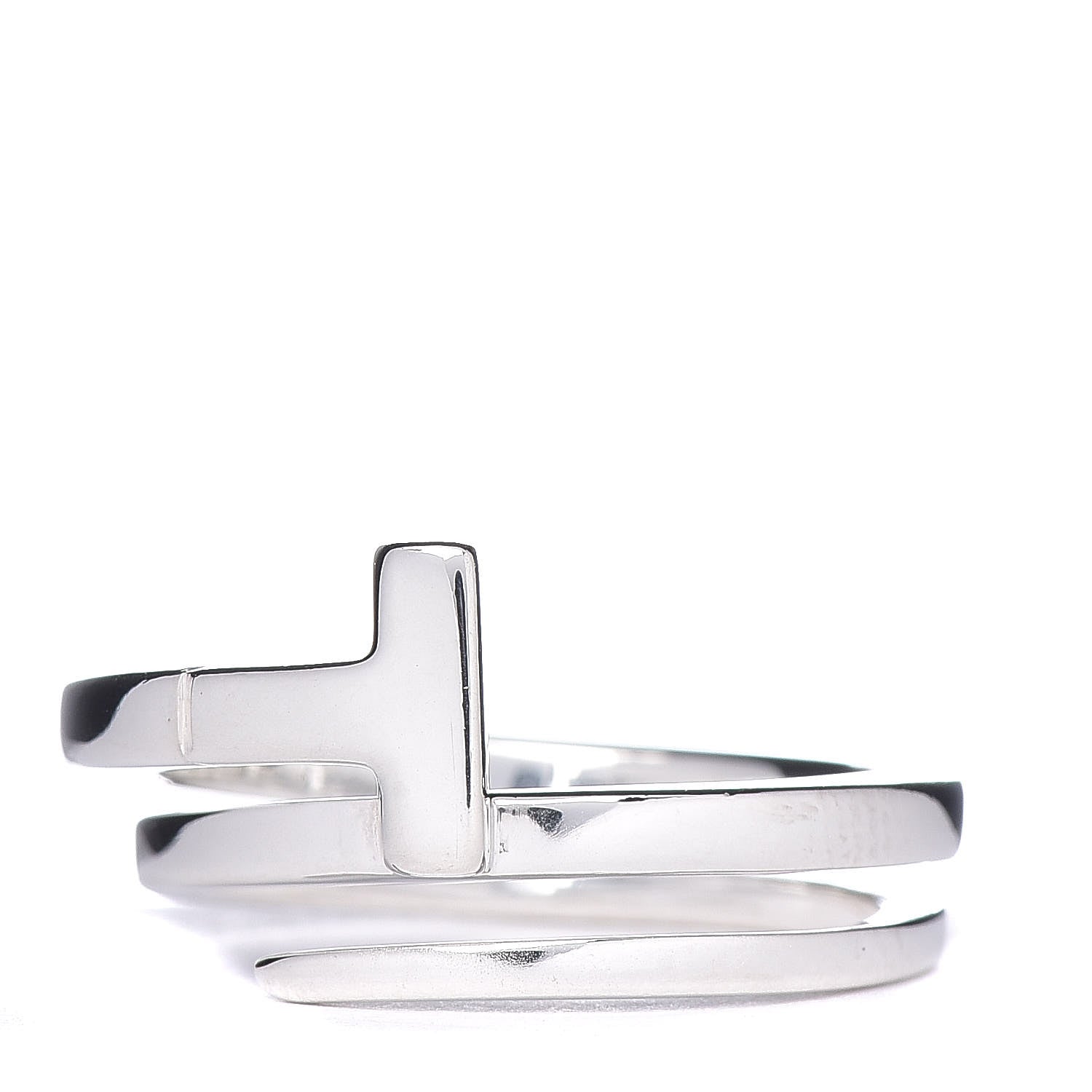 Tiffany Sterling Silver T Square Wrap Ring 51 5.75 1 of 4