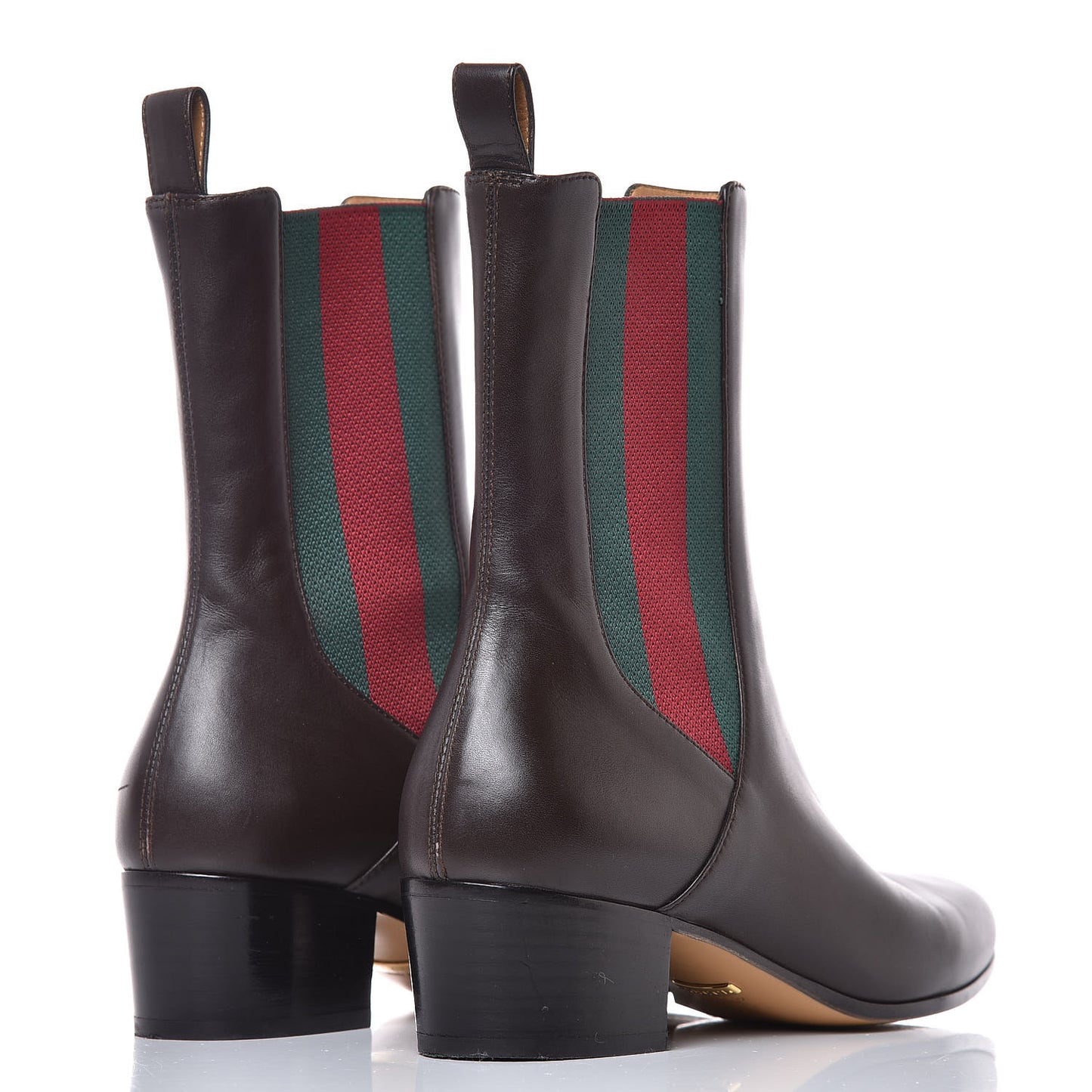 Calfskin Web Karen Ankle Boots 37 Black