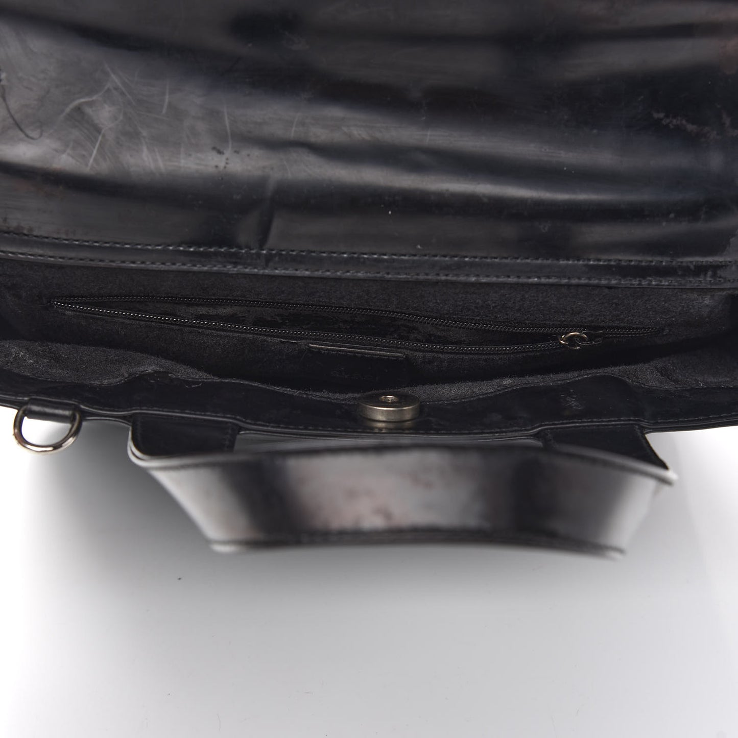 Patent Calfskin Interlocking G Tote Black