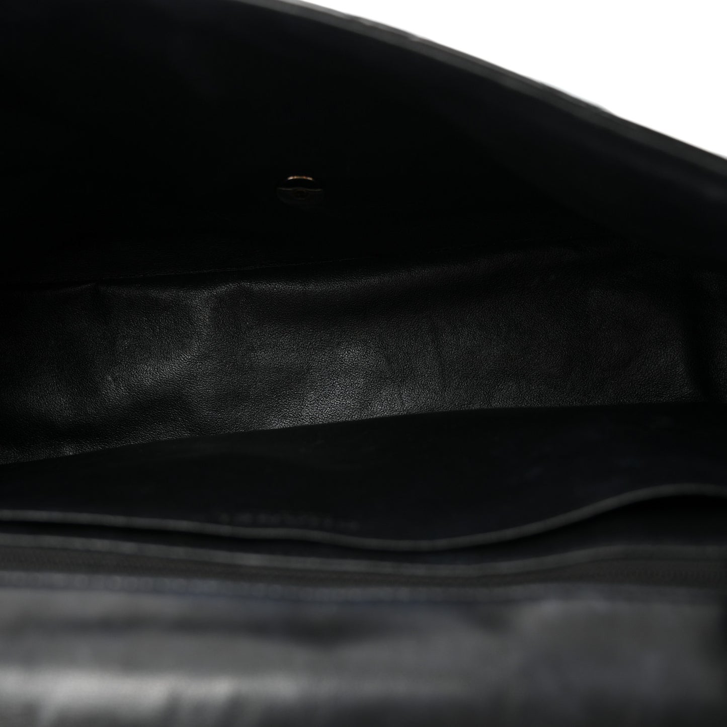 Patent Quilted Maxi Single Flap Black