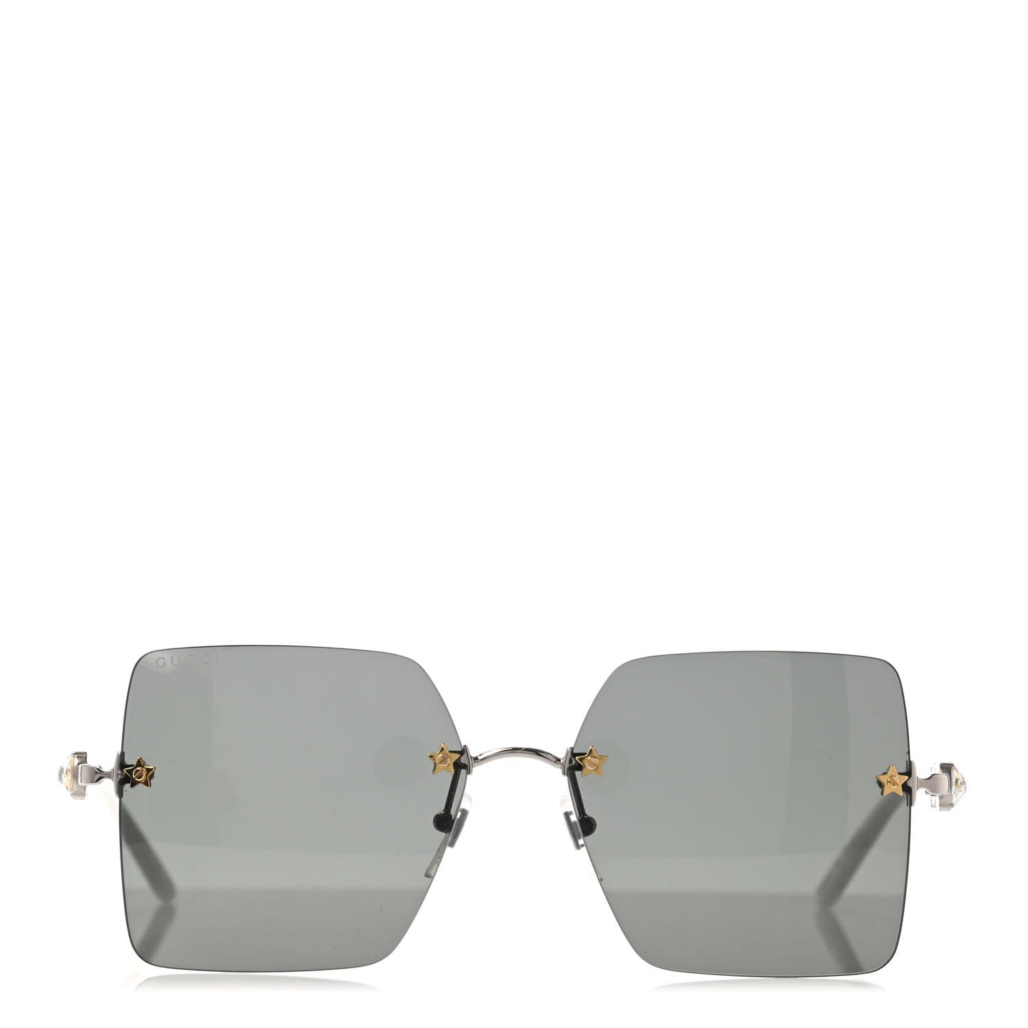Gucci Crystal Metal Sunglasses GG0644S Gold Silver 3 of 4