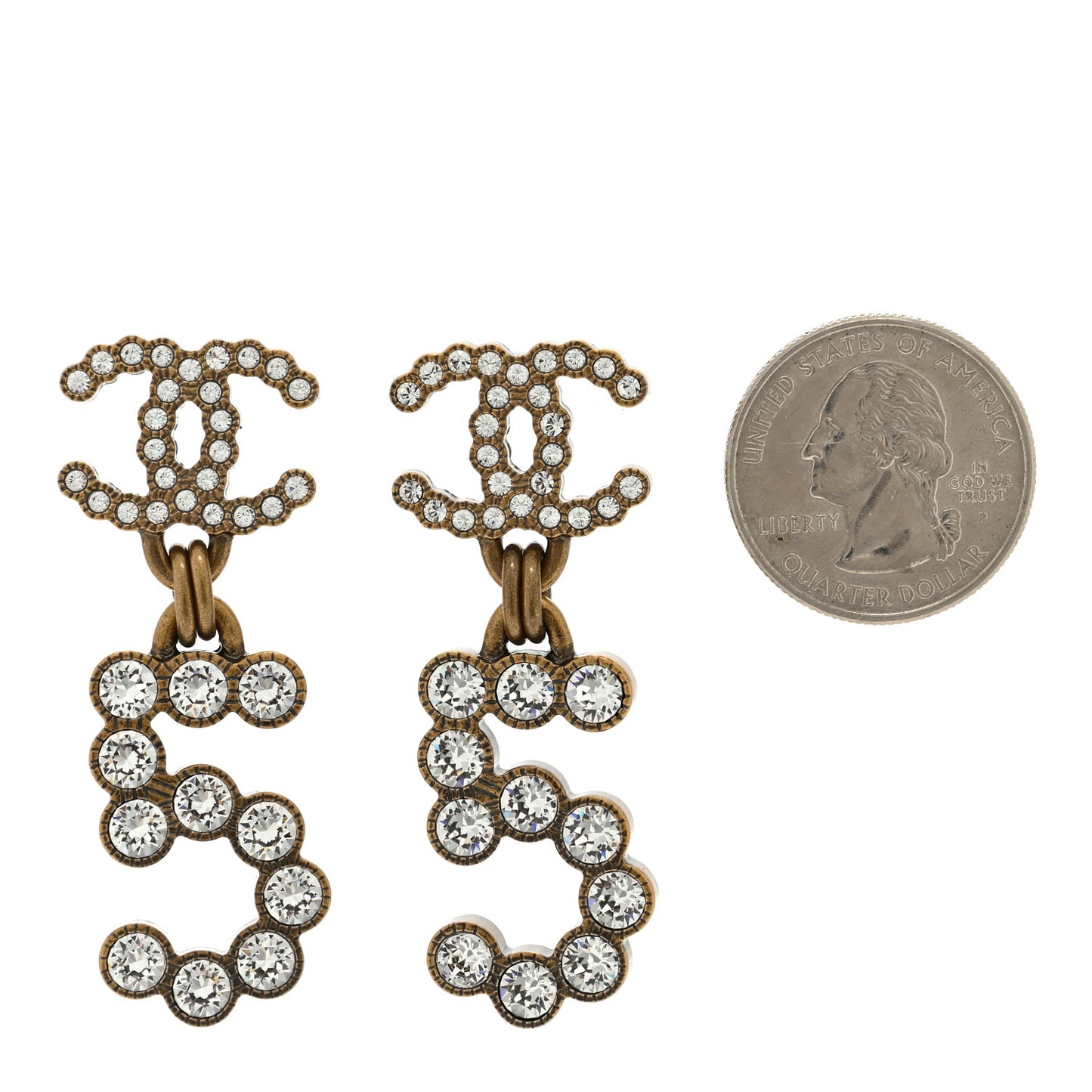 Metal Crystal City of Lights No 5 Drop Earrings Gold