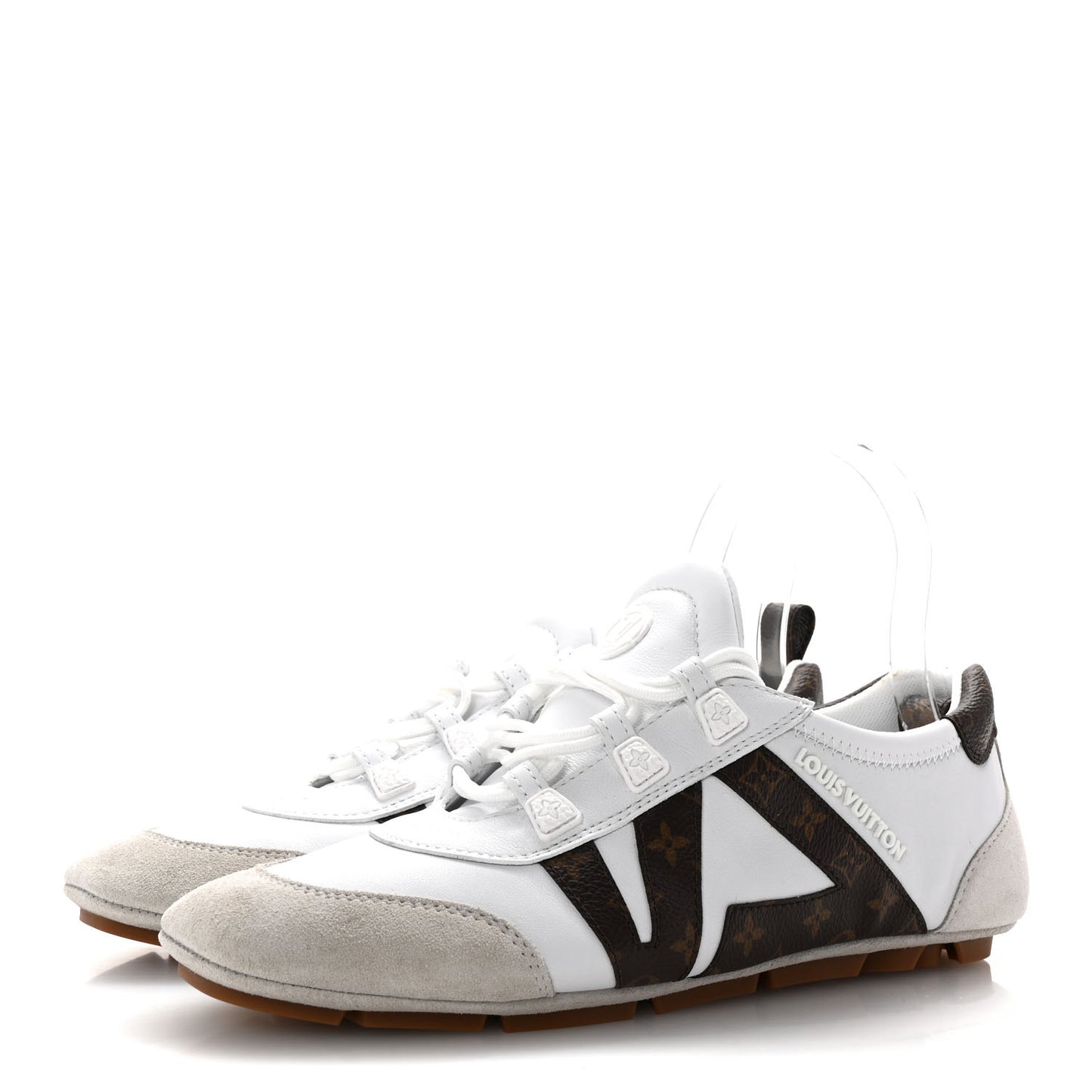 Monogram Calfskin Womens LV Sneakerina 38 White