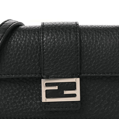 Fendi Cuoio Romano Micro Flat Baguette Black 8 of 12