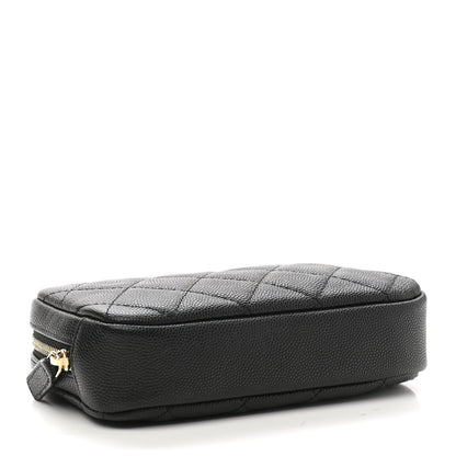 Chanel Caviar Quilted Small Curvy Pouch Cosmetic Case Black 4 of 8