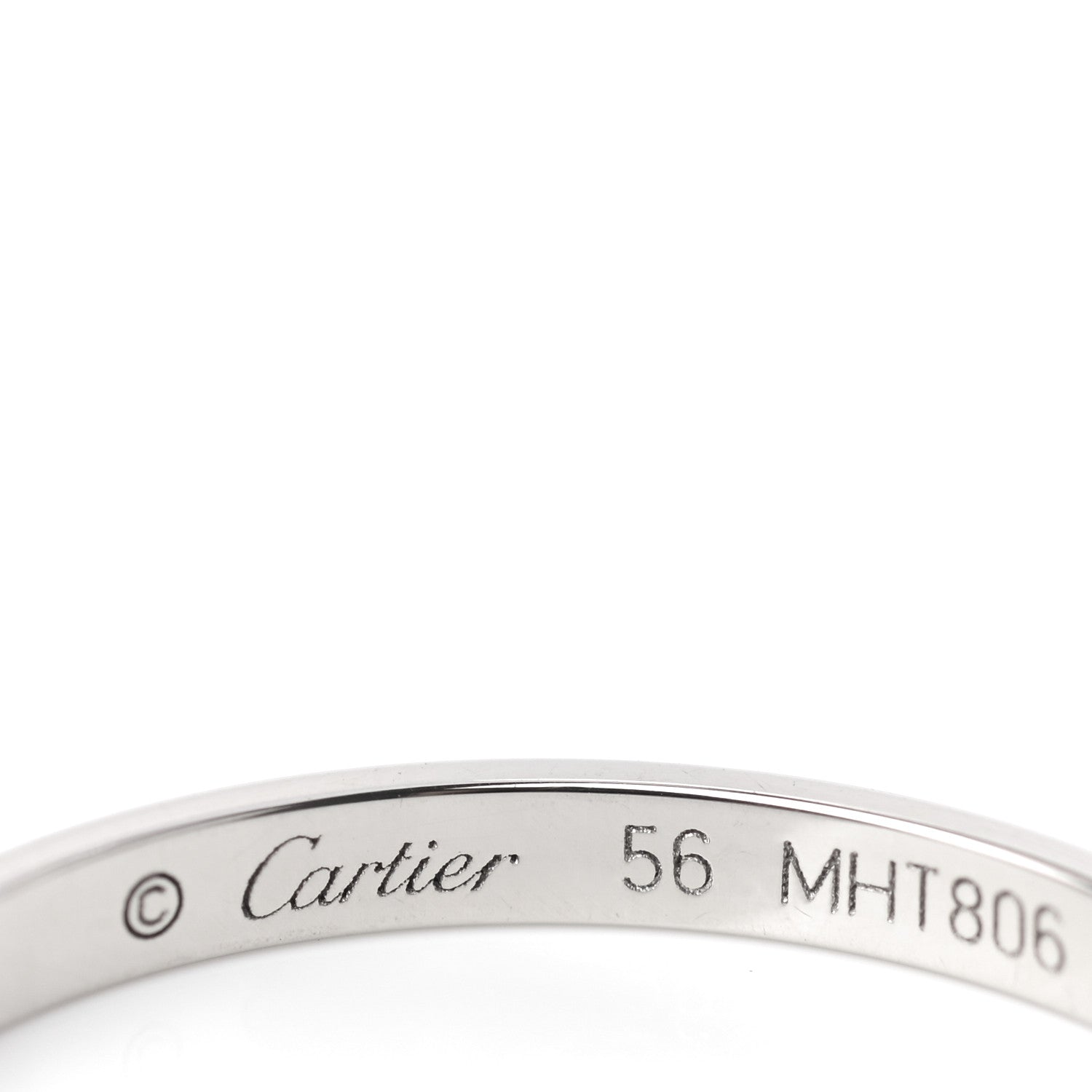 Cartier Platinum 2mm 1895 Wedding Band Ring 56 7.5 4 of 6