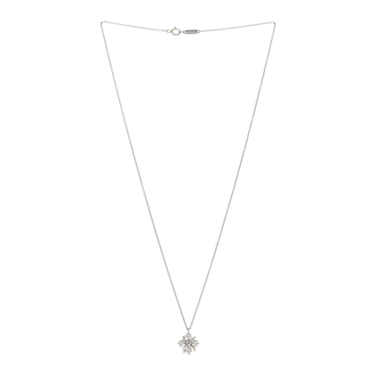 Platinum Diamond Schlumberger Lynn Pendant Necklace