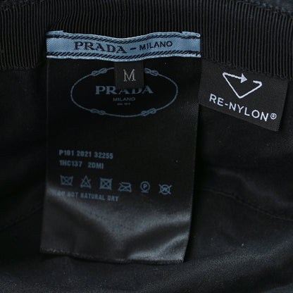 Prada Re-Nylon Metal Triangle Logo Womens Bucket Hat M Black 5 of 5