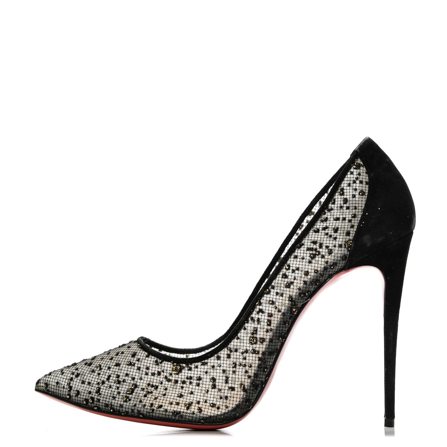 Christian Louboutin Tulle Glitter Follies Lace 100 Pumps 42 Black 1 of 8