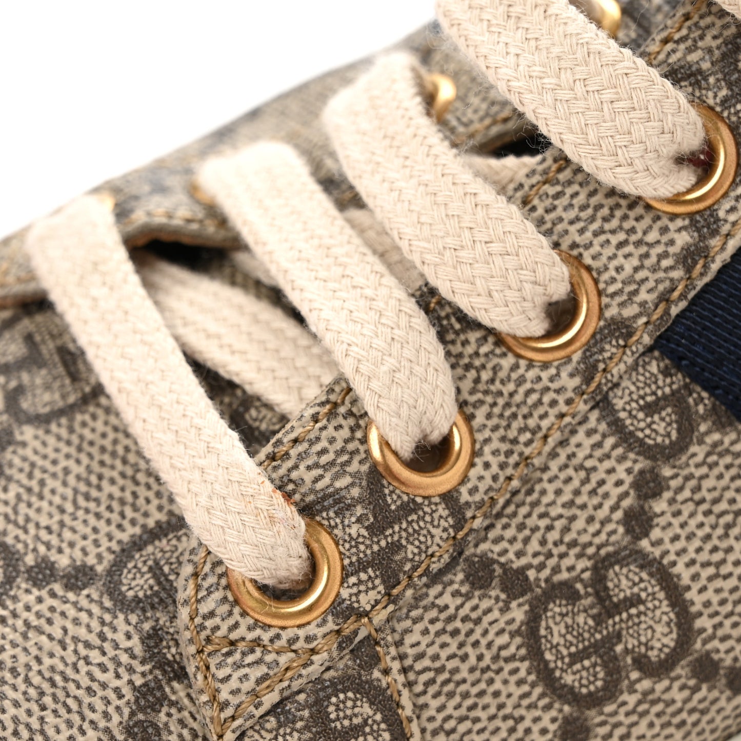 GG Supreme Monogram Womens Ace Low-Top Sneaker 36.5 Beige