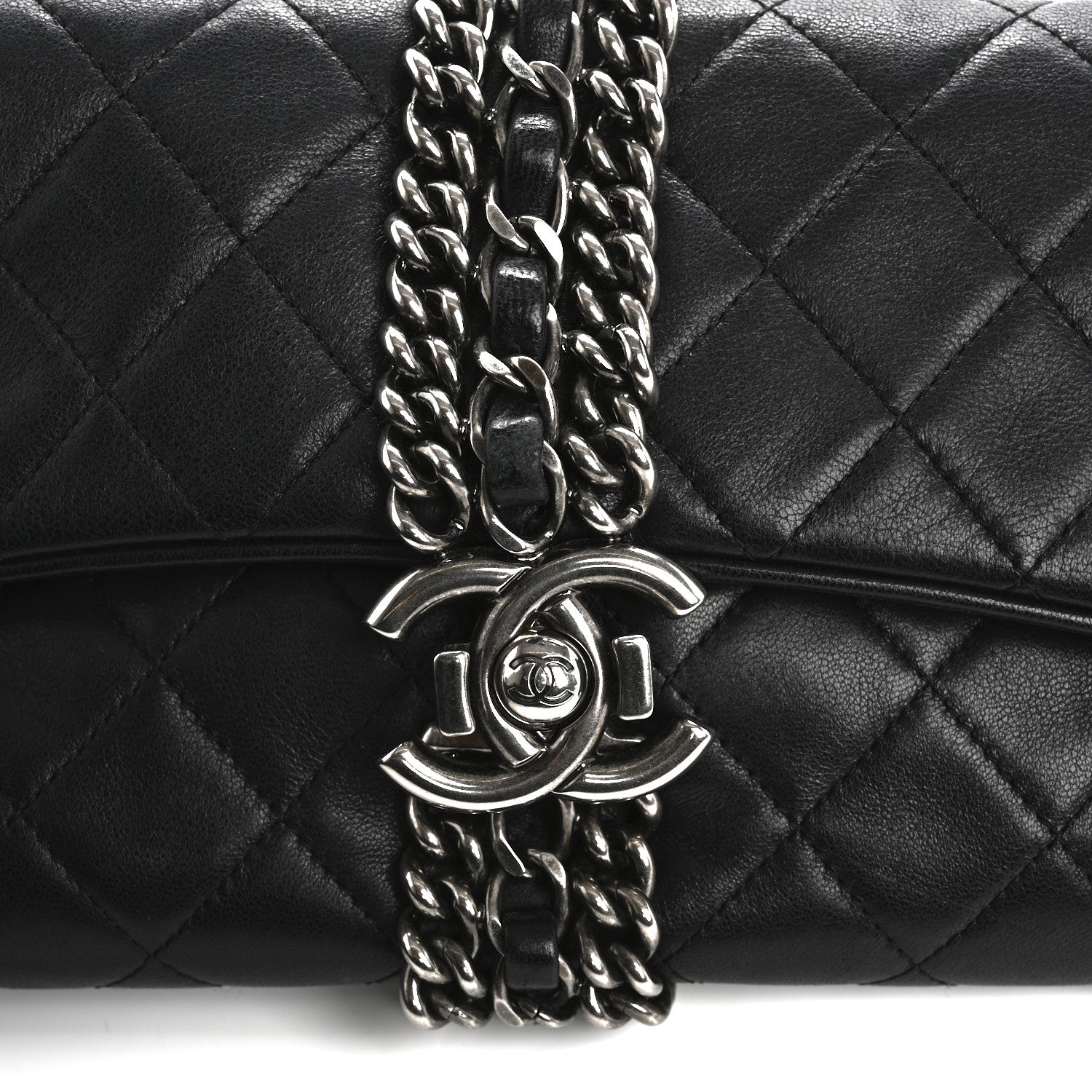 Chanel Lambskin Quilted Evening Clutch Black 8 of 13