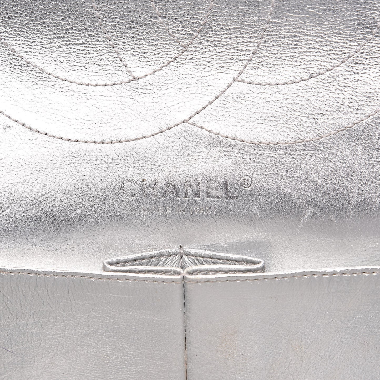 Metallic Lambskin Quilted 2.55 Reissue 227 Flap Silver