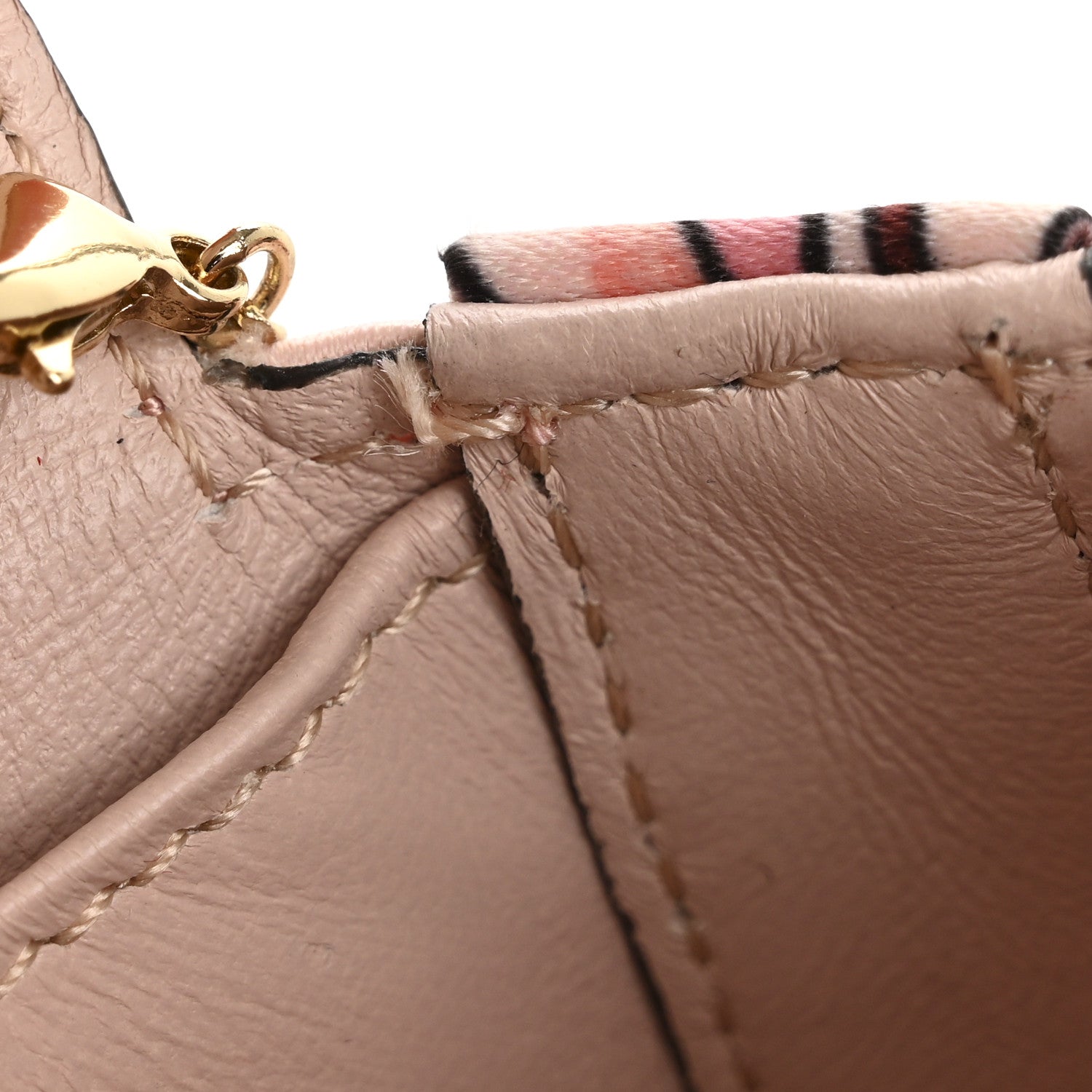 Fendi Stretch Satin Vitello Grace Floral Print Nano Baguette Charm Rose Multicolor Rosso Cardinale 14 of 14