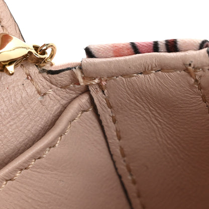 Fendi Stretch Satin Vitello Grace Floral Print Nano Baguette Charm Rose Multicolor Rosso Cardinale 14 of 14