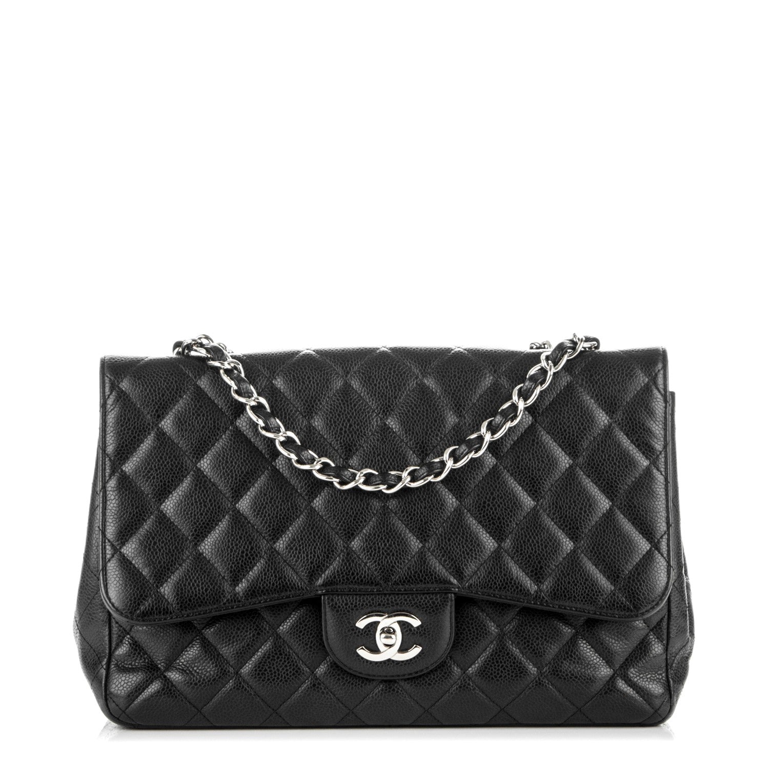 Chanel Caviar Quilted Jumbo Single Flap Black 1 of 8