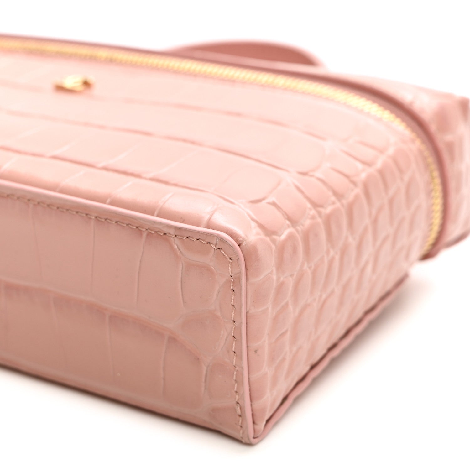 Chanel Calfskin Crocodile Embossed Crococo Exoticoco Vanity With Chain  Light Pink 10 of 11