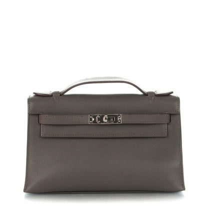 Hermes Swift Kelly Pochette Clutch Etain 1 of 18