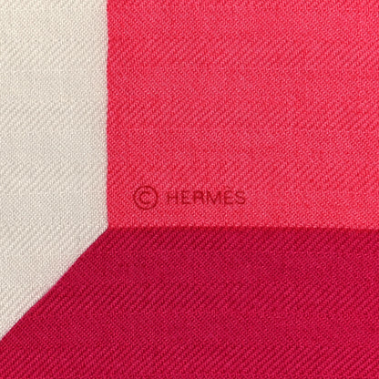 Hermes Cashmere Silk Encadre H Passant Giant Scarf 140 Rose Bonbon Fuchsia 3 of 4