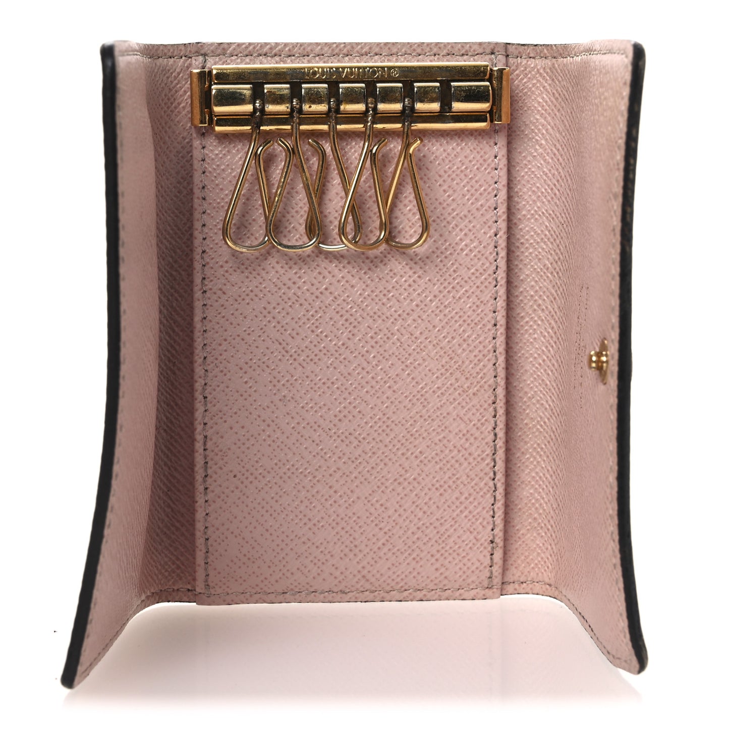 Damier Ebene Multicles 6 Key Holder Rose Ballerine