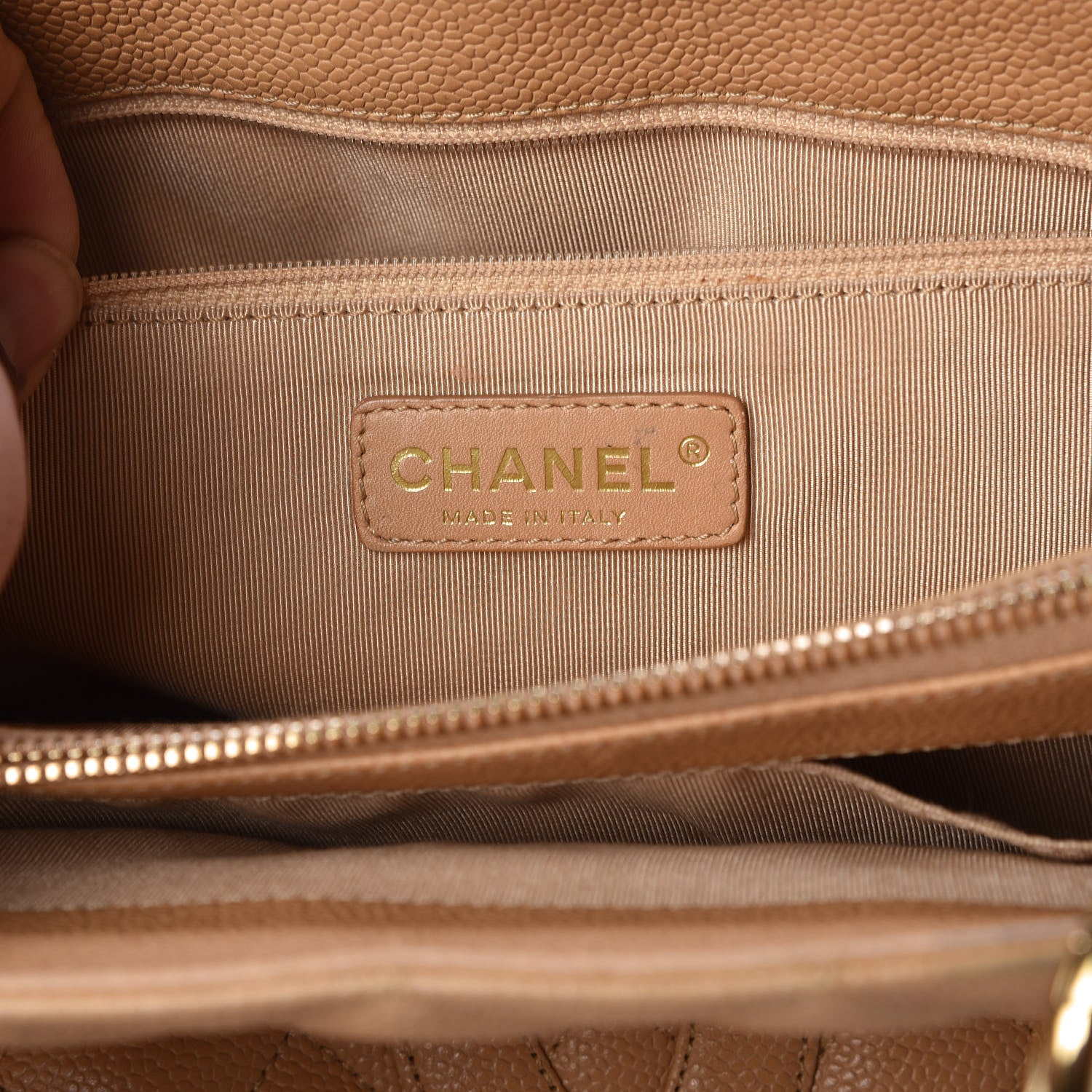 Chanel Caviar Quilted Grand Shopping Tote GST Beige 6 of 12