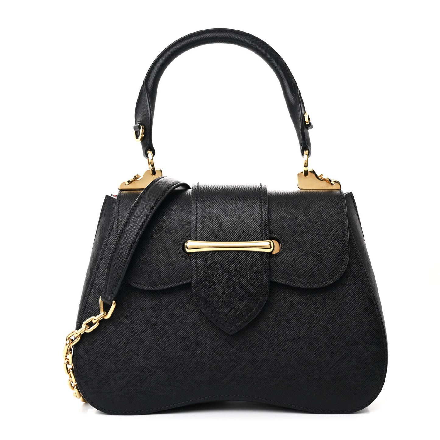 Saffiano Lux Sidonie Top Handle Bag Black