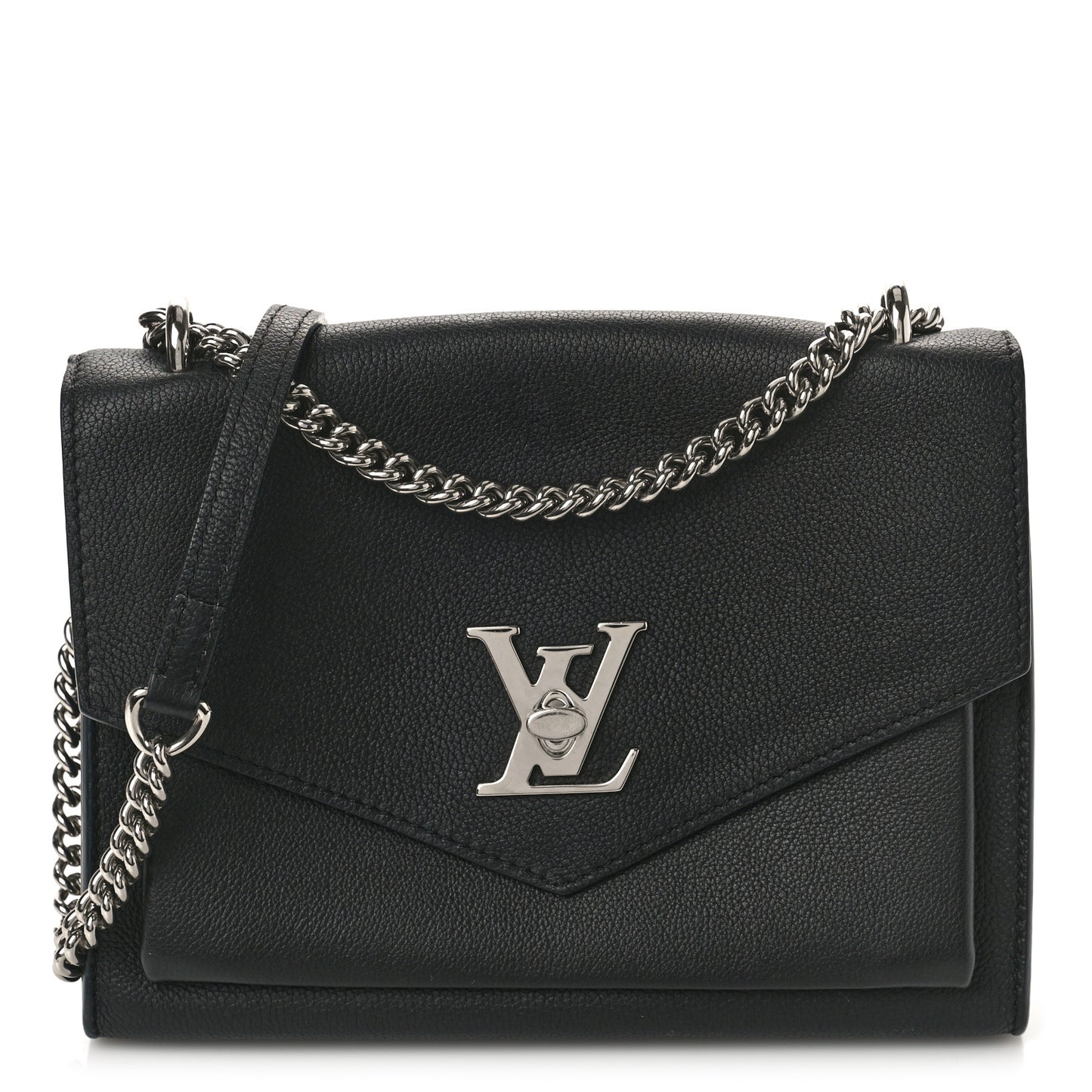 Soft Calfskin Mylockme Chain Bag BB Black