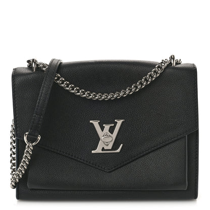 Louis Vuitton Soft Calfskin Mylockme Chain Bag BB Black 1 of 8