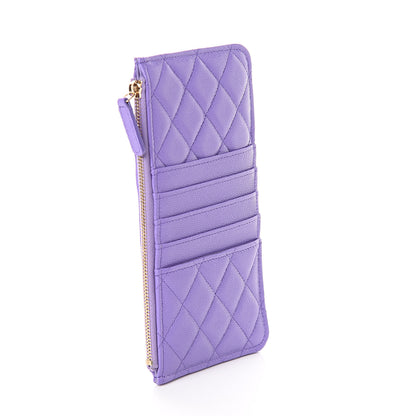 Chanel Caviar Quilted Classic Flat Wallet Pouch Purple 2 of 6