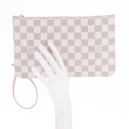 Louis Vuitton Damier Azur Neverfull MM GM Pochette Rose Ballerine 2 of 6