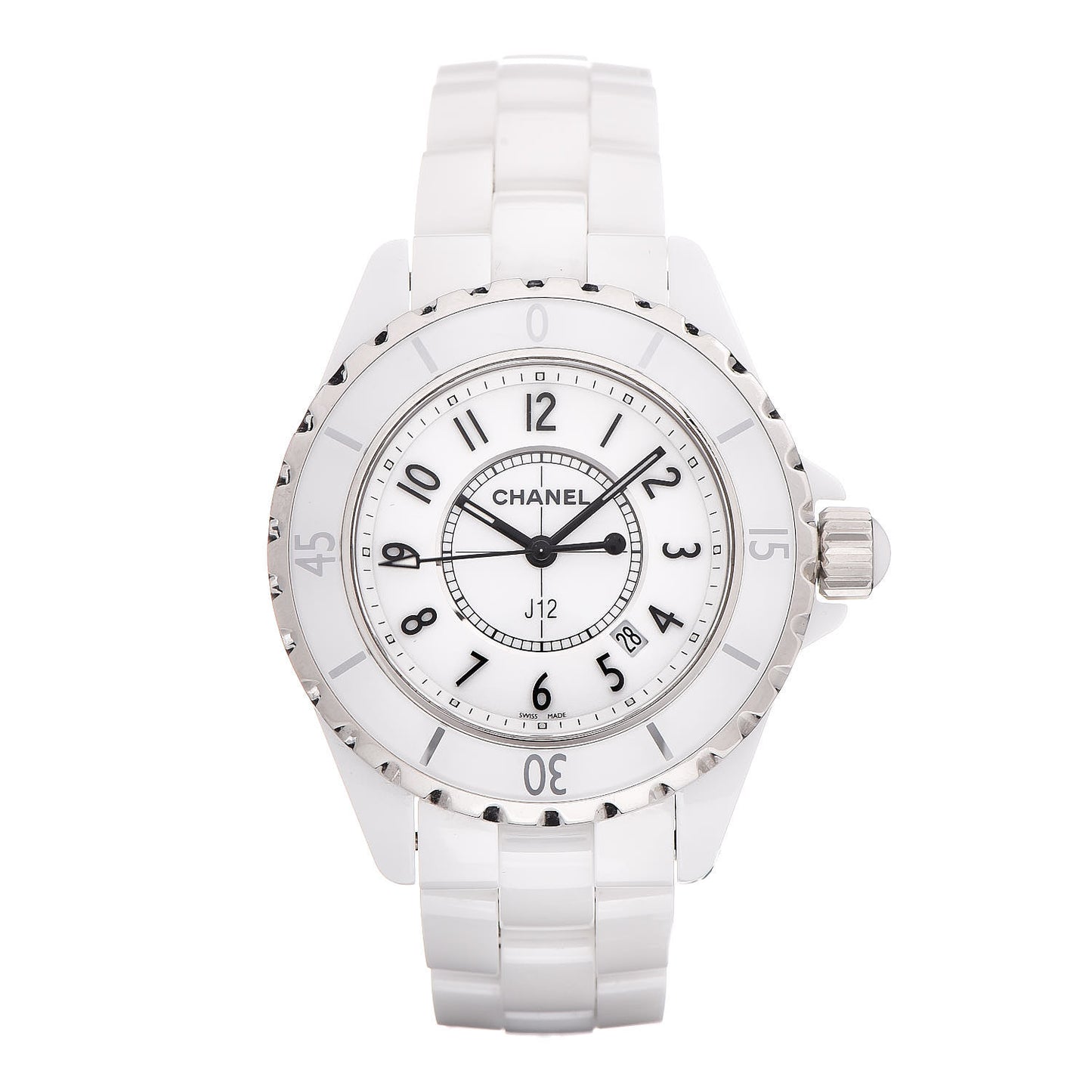 Stainless Steel Ceramic 33mm J12 Quartz Watch White