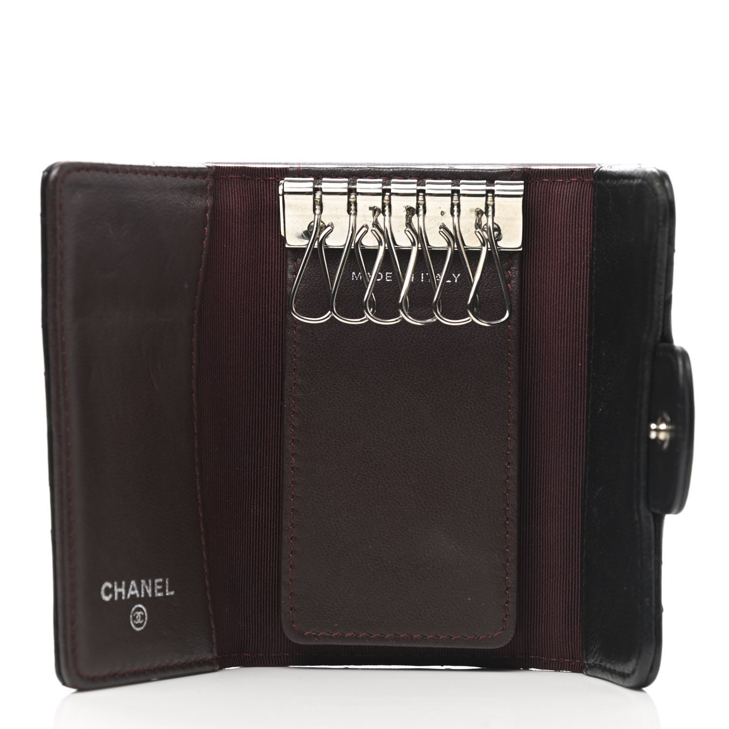 Chanel Lambskin Quilted 6 Key Holder Black 5 of 7