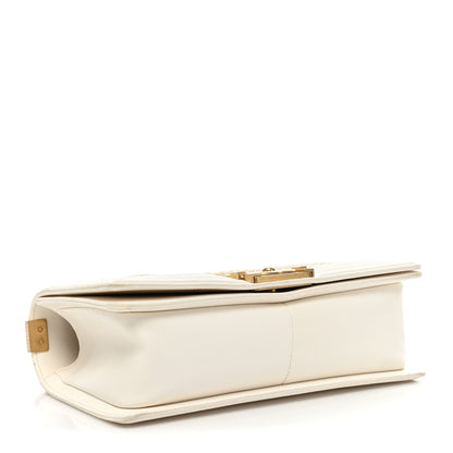 Chanel Snakeskin Medium Boy Flap White 4 of 19