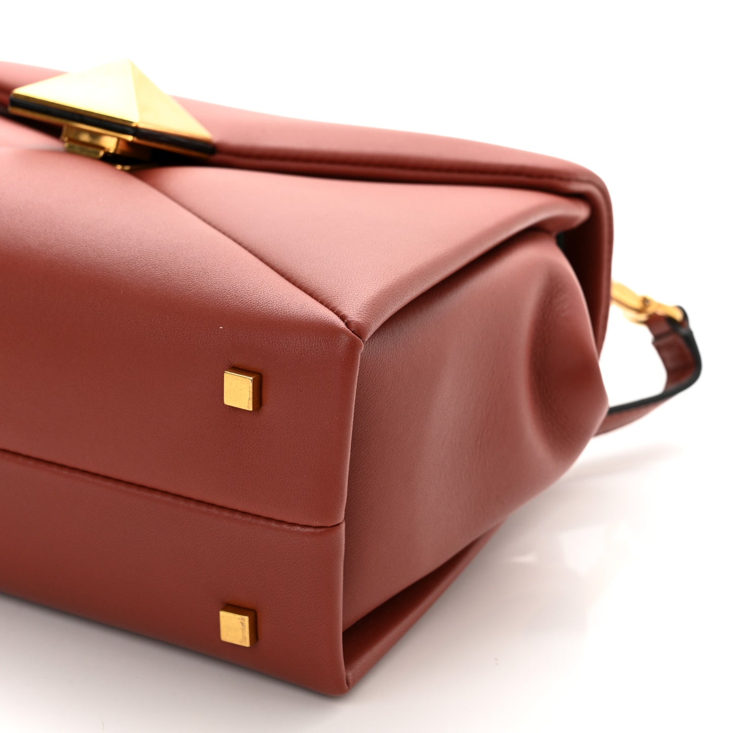 Nappa Small One Stud Top Handle Bag Gingerbread