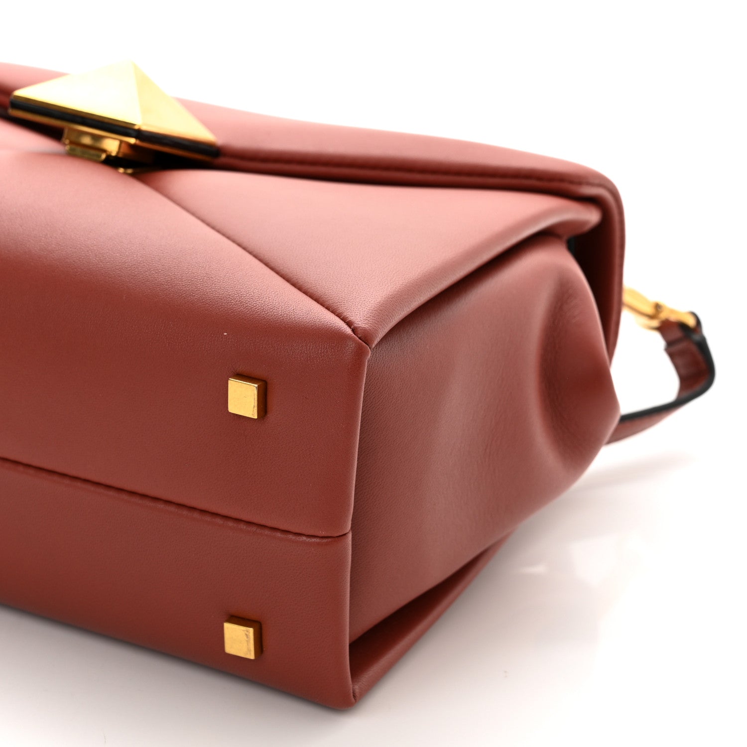 Valentino Garavani Nappa Small One Stud Top Handle Bag Gingerbread 10 of 10