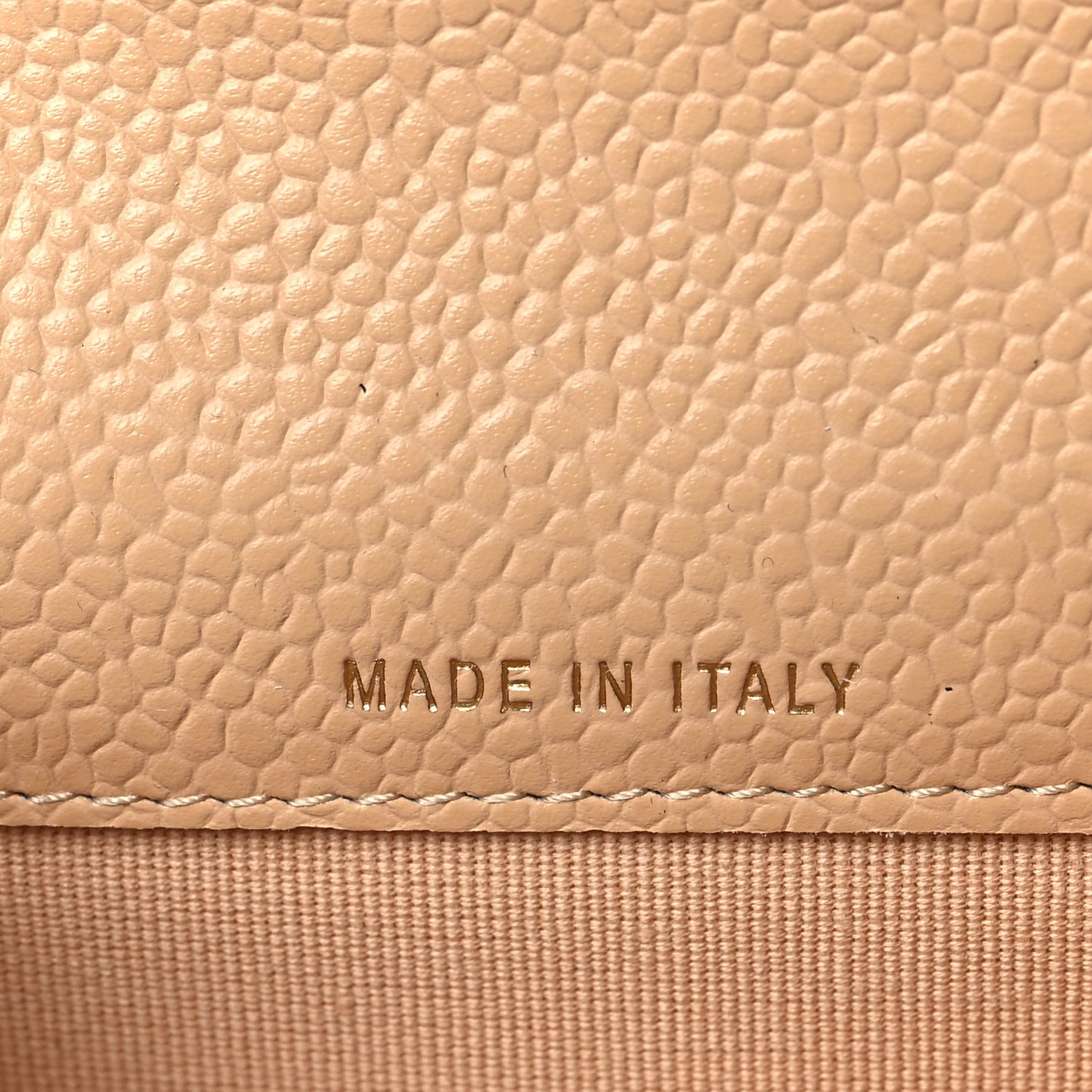 Caviar Quilted Flap Card Holder Wallet Beige