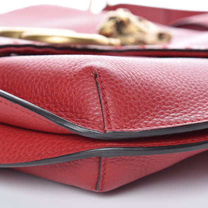 Gucci Cellarius Calfskin Feline GG Marmont Flap Shoulder Bag Vulcanic Red 6 of 14