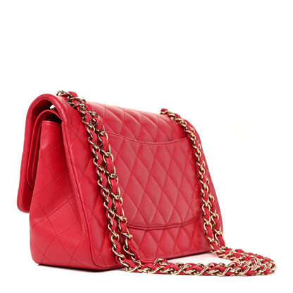 Chanel Lambskin Quilted Jumbo Double Flap Red 3 of 14