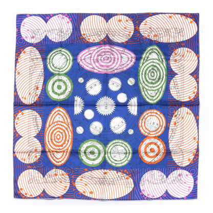 Hermes Silk Double Face Astronomie Astrologie Scarf 90 Bleu Roy Rose Orange 1 of 7